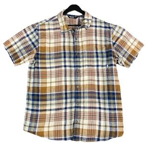 Outdoor Research Mens Weisse Button Up Plaid Shirt XL  Brown Hemp Blend Hiking